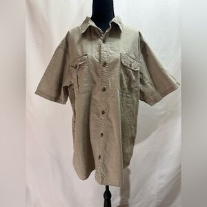 RedHead Khaki Sport-fishing Safari Button-Up Cotton Short Sleeve Shirt. XL
